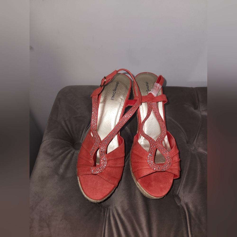 Coral pink wedge